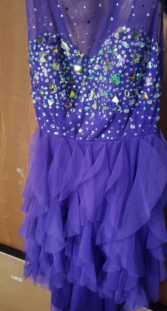 Purple High-Low Prom Dress